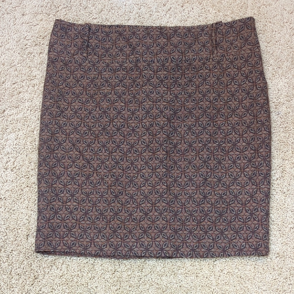 Express Geometric Brown Pencil Skirt M